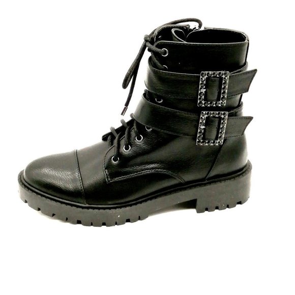 Jessica Simpson Black Combat Boots - Picture 1 of 11